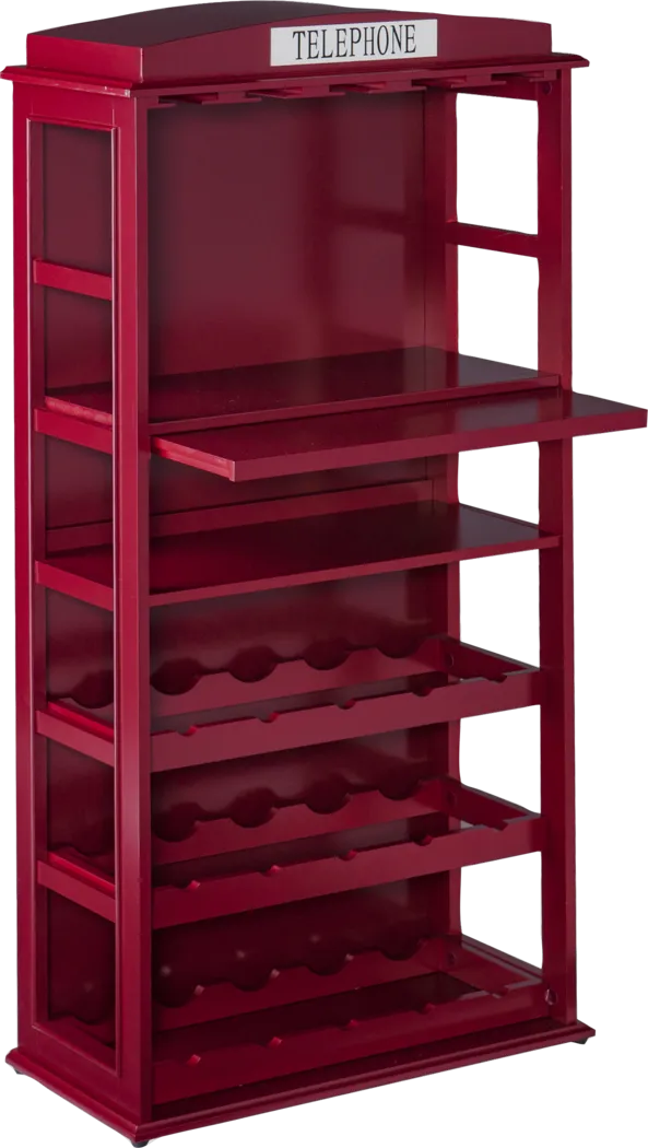 Pulford Burgundy Bar Cabinet - Thumbnail - Image 3