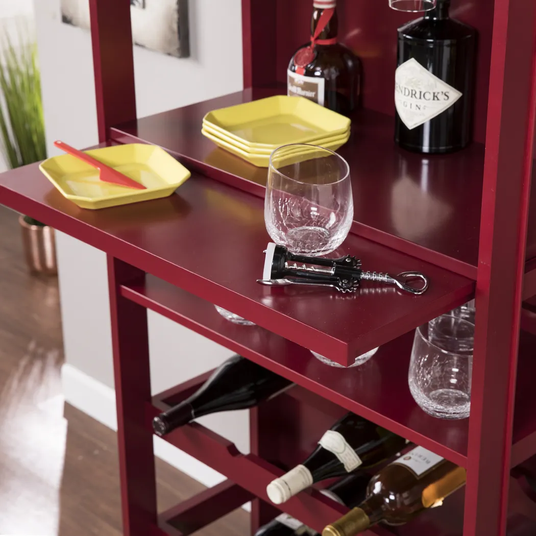 Pulford Burgundy Bar Cabinet - Thumbnail - Image 4