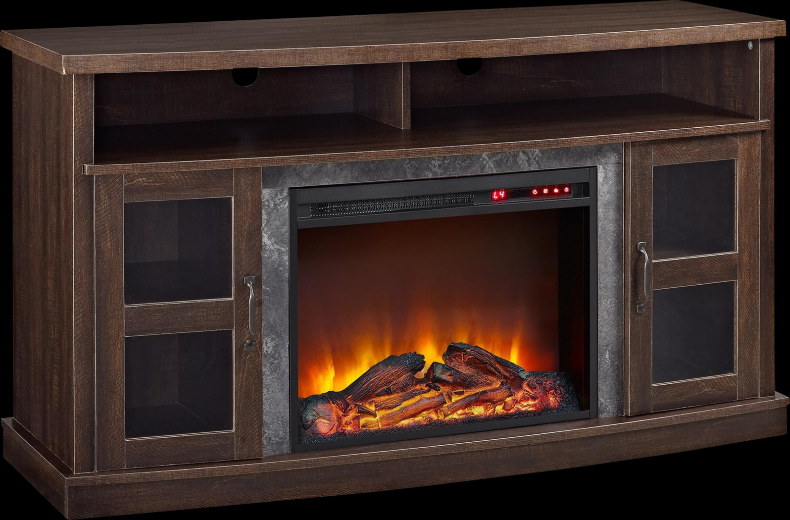 Puntail Espresso 53 in. Console with Electric Fireplace - Thumbnail - Image 2