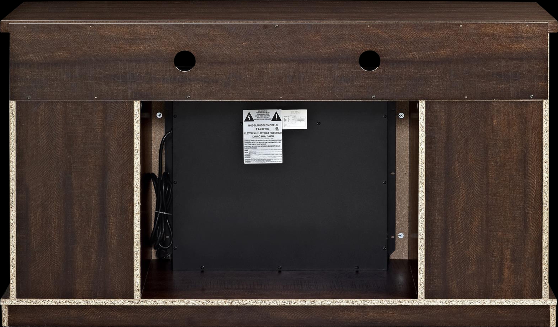 Puntail Espresso 53 in. Console with Electric Fireplace - Thumbnail - Image 3