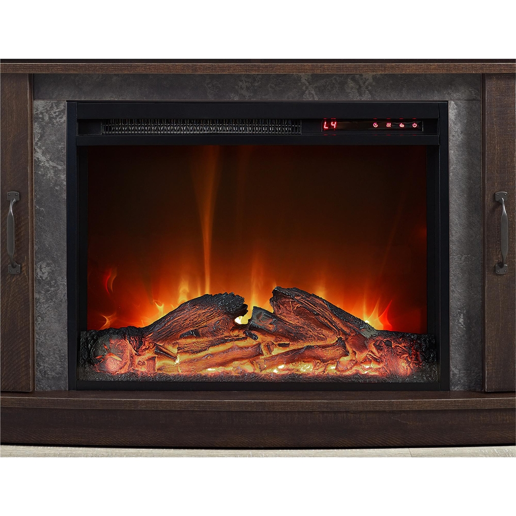 Puntail Espresso 53 in. Console with Electric Fireplace - Thumbnail - Image 4