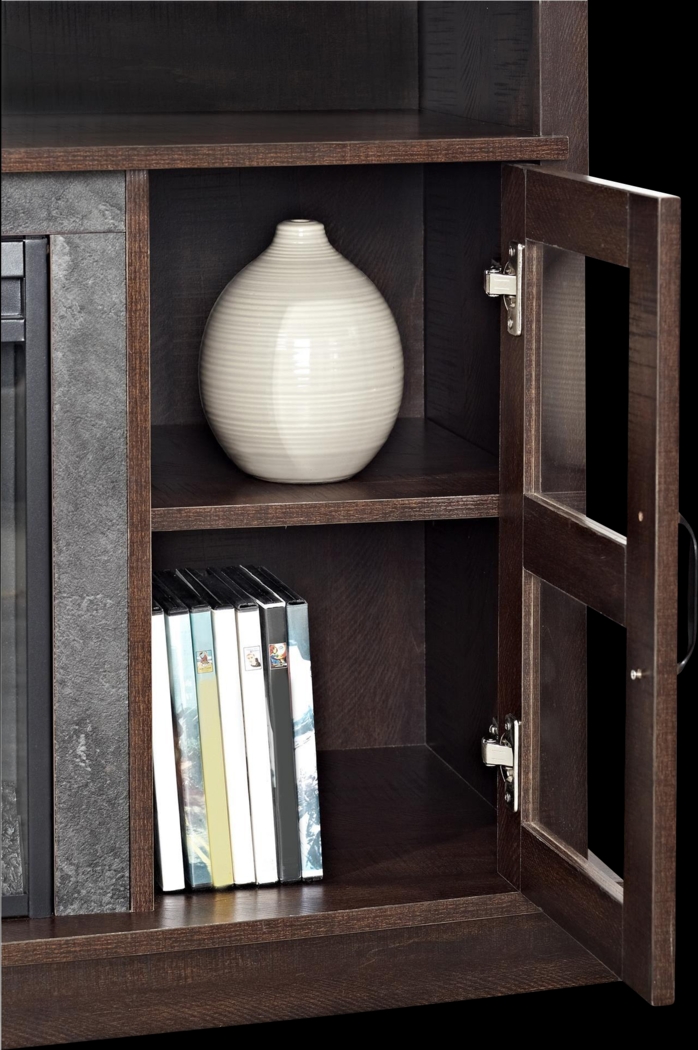 Puntail Espresso 53 in. Console with Electric Fireplace - Thumbnail - Image 7