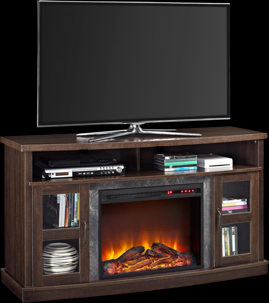 Puntail Espresso 53 in. Console with Electric Fireplace - Thumbnail - Image 1