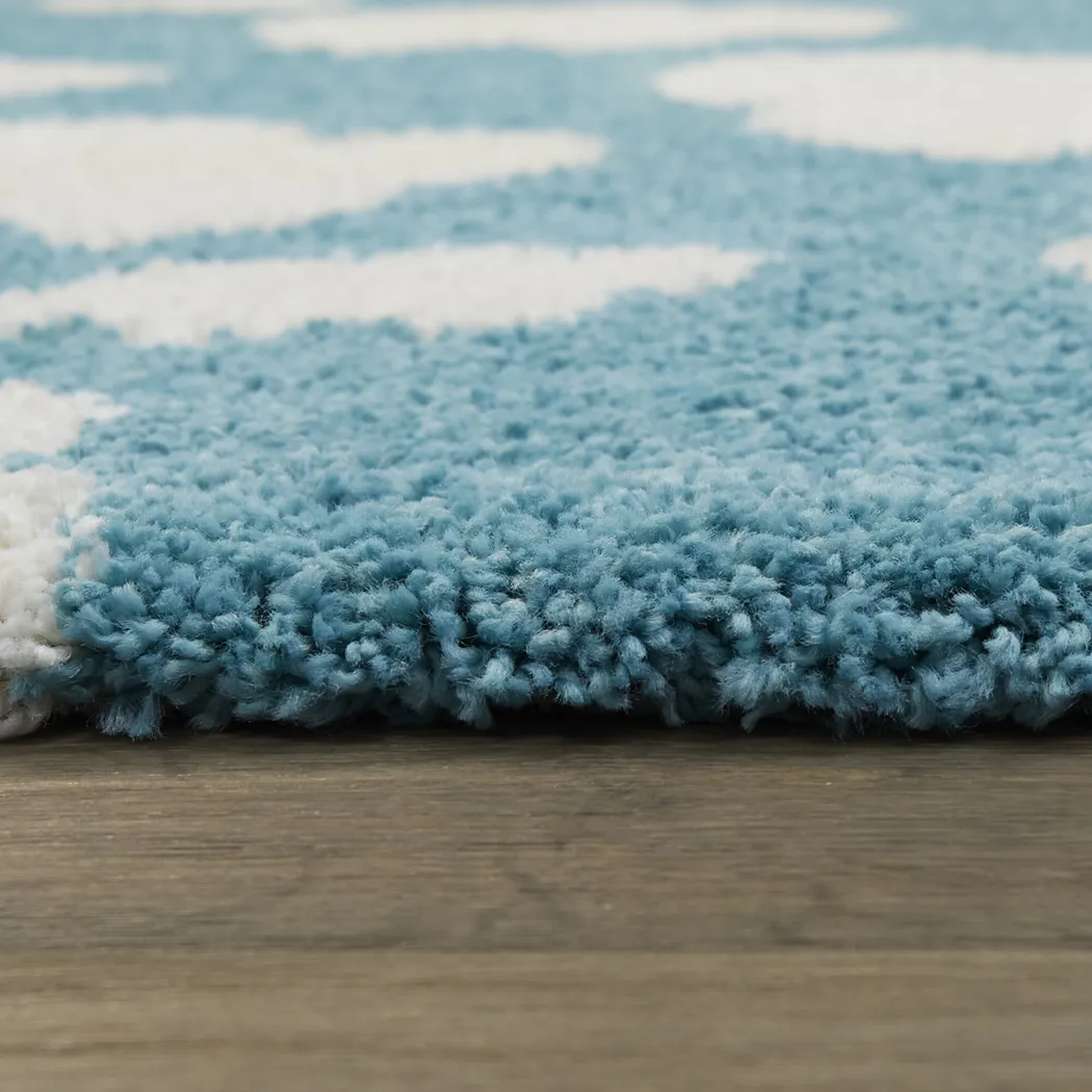 Kids Fluffy Skies Blue 5'3 x 7' Rug - Thumbnail - Image 2