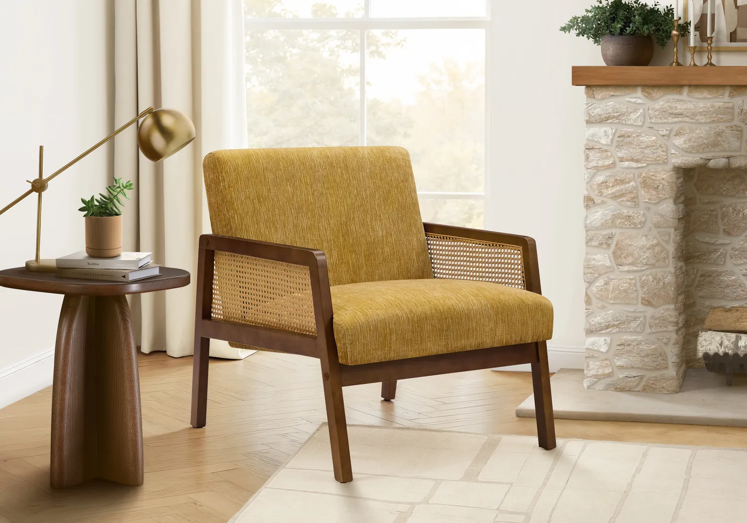 Pupun Yellow Accent Chair - Thumbnail - Image 2
