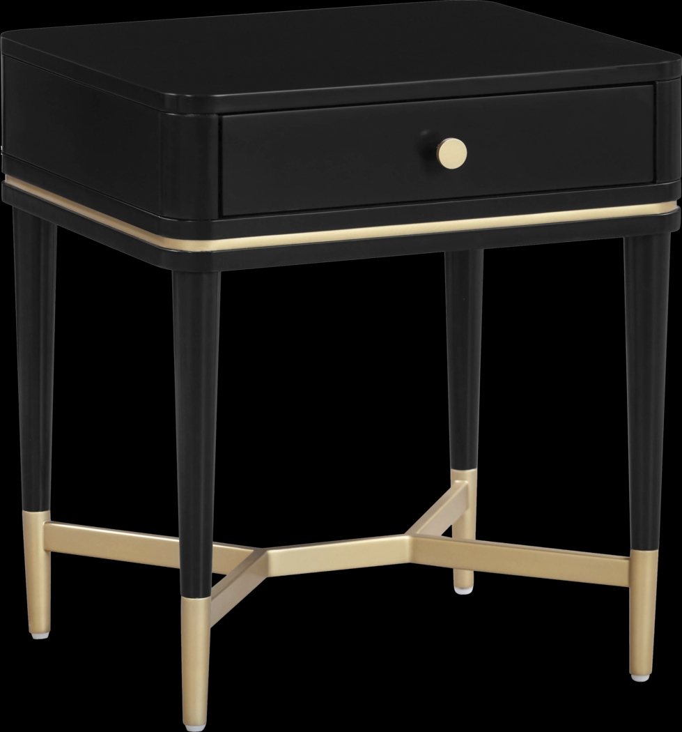 Purdon Black Nightstand - Thumbnail - Image 1