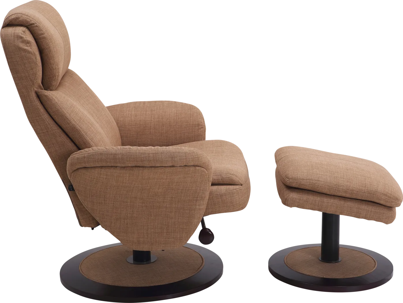 Purley Taupe Swivel Recliner & Ottoman - Thumbnail - Image 3