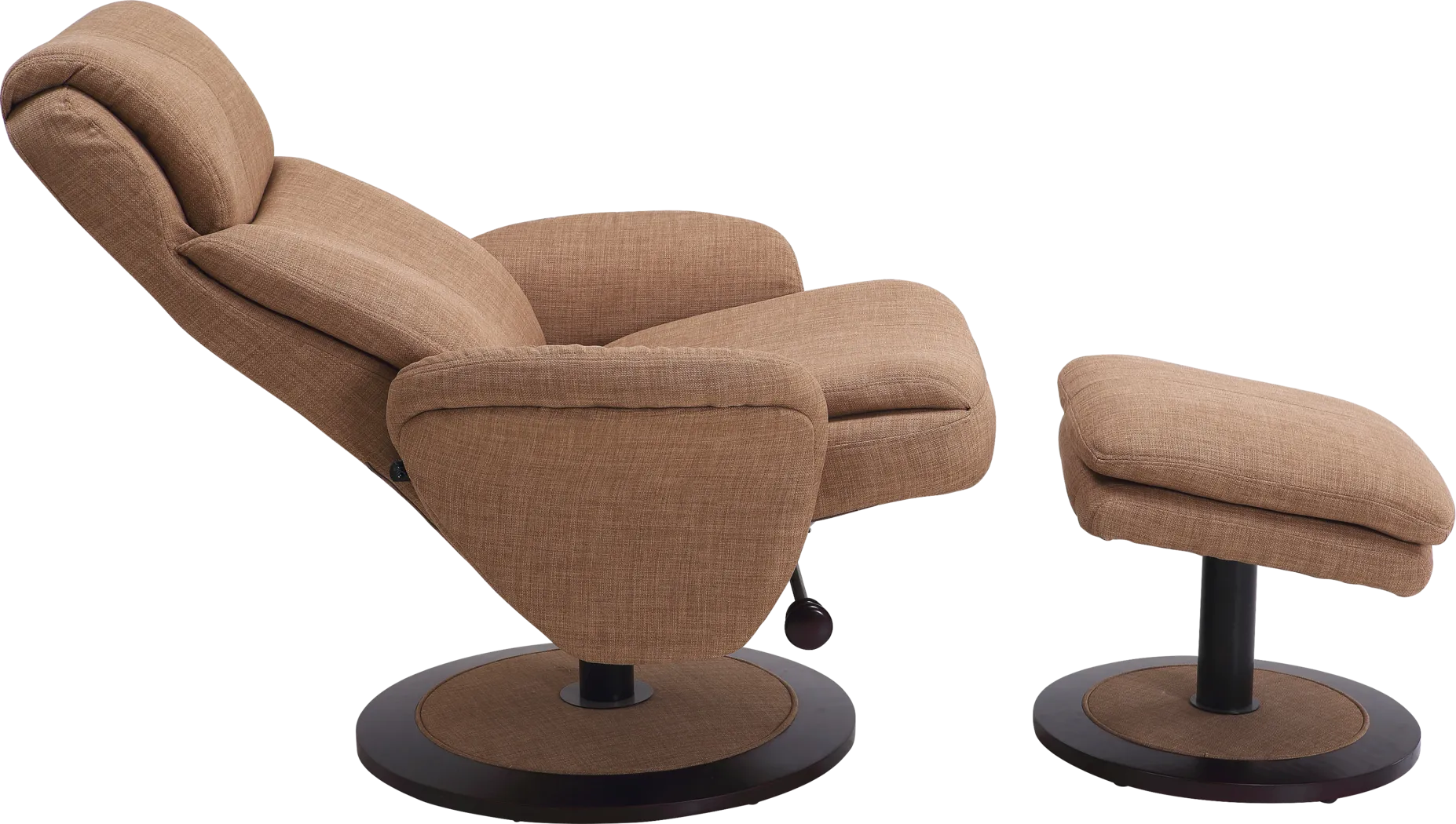 Purley Taupe Swivel Recliner & Ottoman - Thumbnail - Image 4
