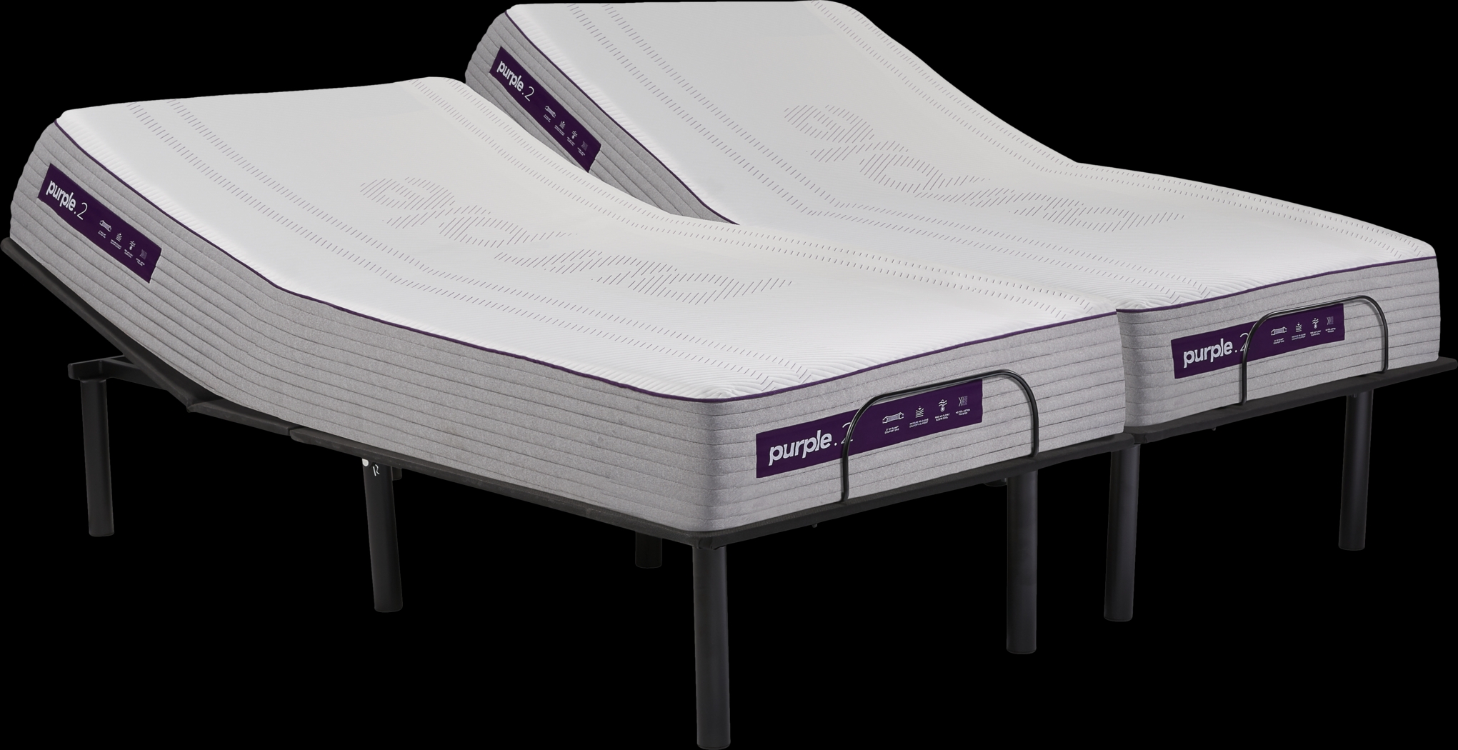 Purple Hybrid 2 Split King Mattress with RTG Sleep 2000 Adjustable Base - Thumbnail - Image 1