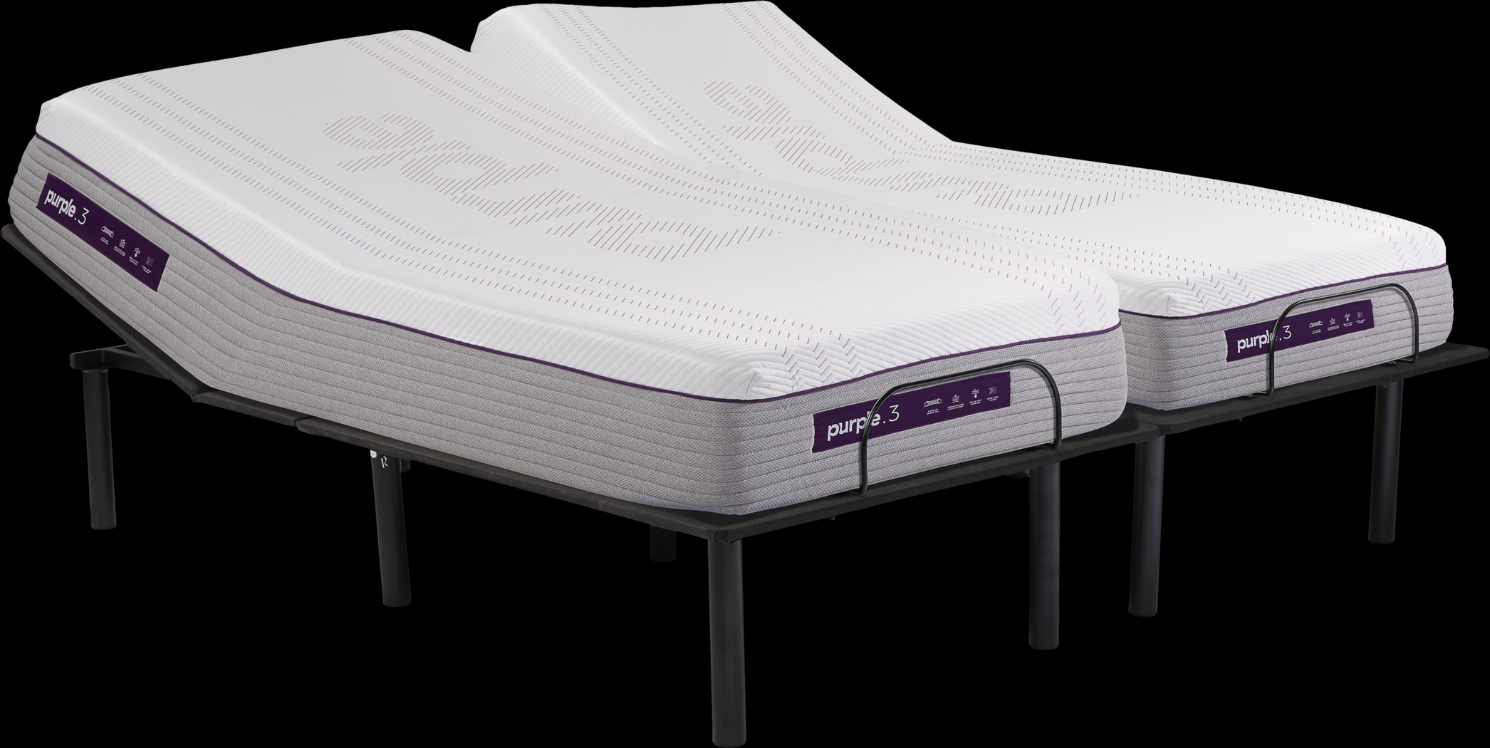 Purple Hybrid Premier 3 Split King Mattress with Head Up Only Base - Thumbnail - Image 1