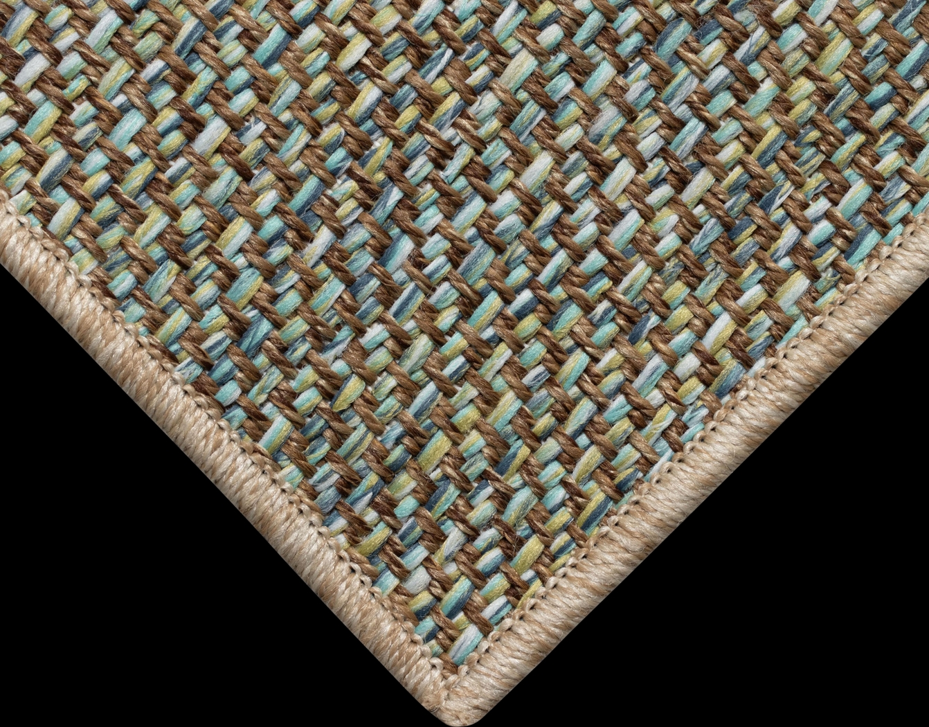 Qarray Blue 6'6 x 9'4 Indoor/Outdoor Rug - Thumbnail - Image 3