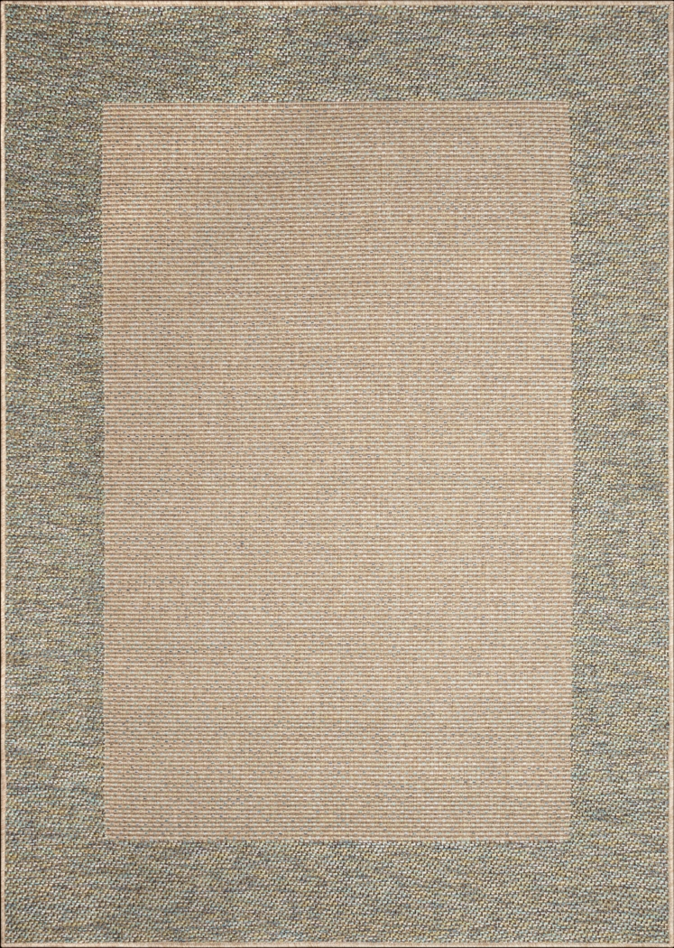 Qarray Blue 6'6 x 9'4 Indoor/Outdoor Rug - Thumbnail - Image 1