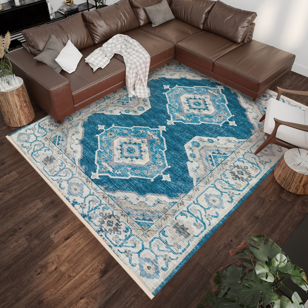 Quandry Blue 8' x 10' Rug - Thumbnail - Image 2