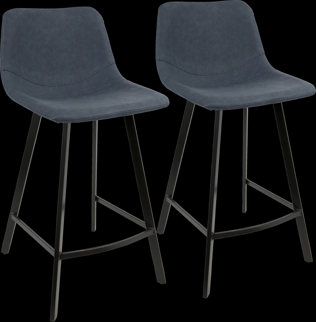 Quark Blue Counter Height Stool (Set of 2) - Thumbnail - Image 1