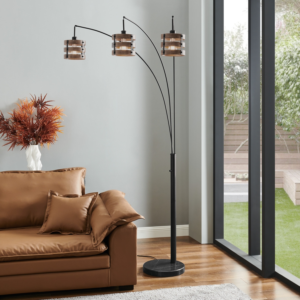 Quaylo Cove Black Arc Floor Lamp - Thumbnail - Image 2