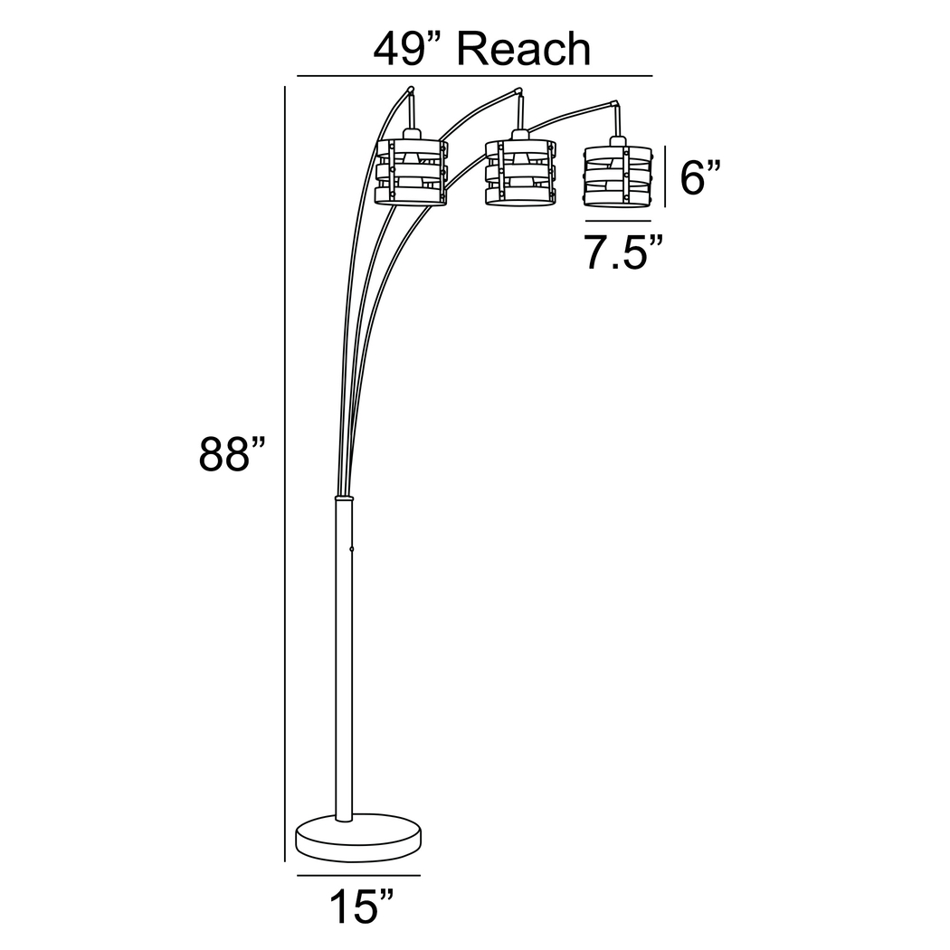 Quaylo Cove Black Arc Floor Lamp - Thumbnail - Image 4