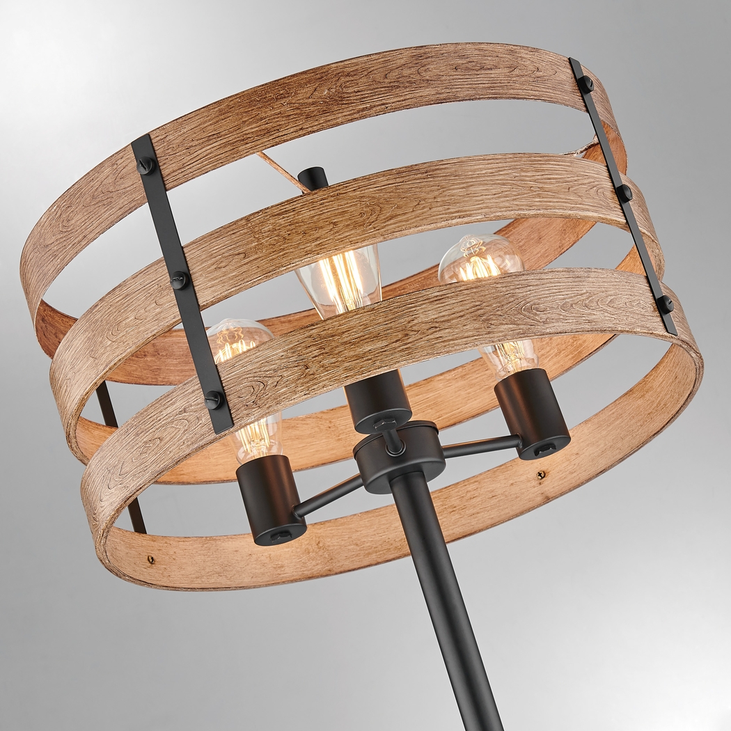 Quaylo Cove Black Floor Lamp - Thumbnail - Image 3