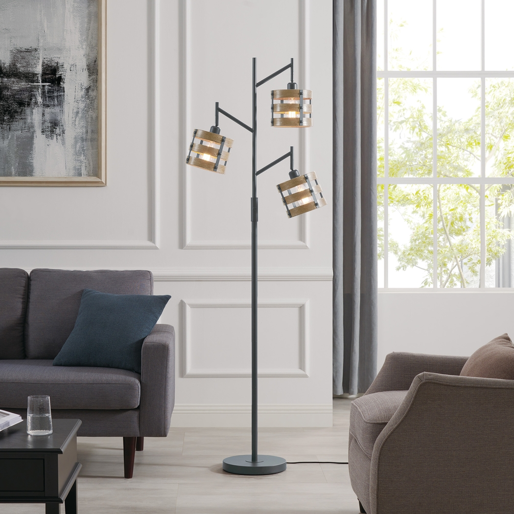 Quaylo Cove Black Tree Floor Lamp - Thumbnail - Image 2