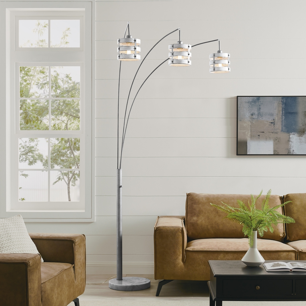 Quaylo Cove Silver Arc Floor Lamp - Thumbnail - Image 2