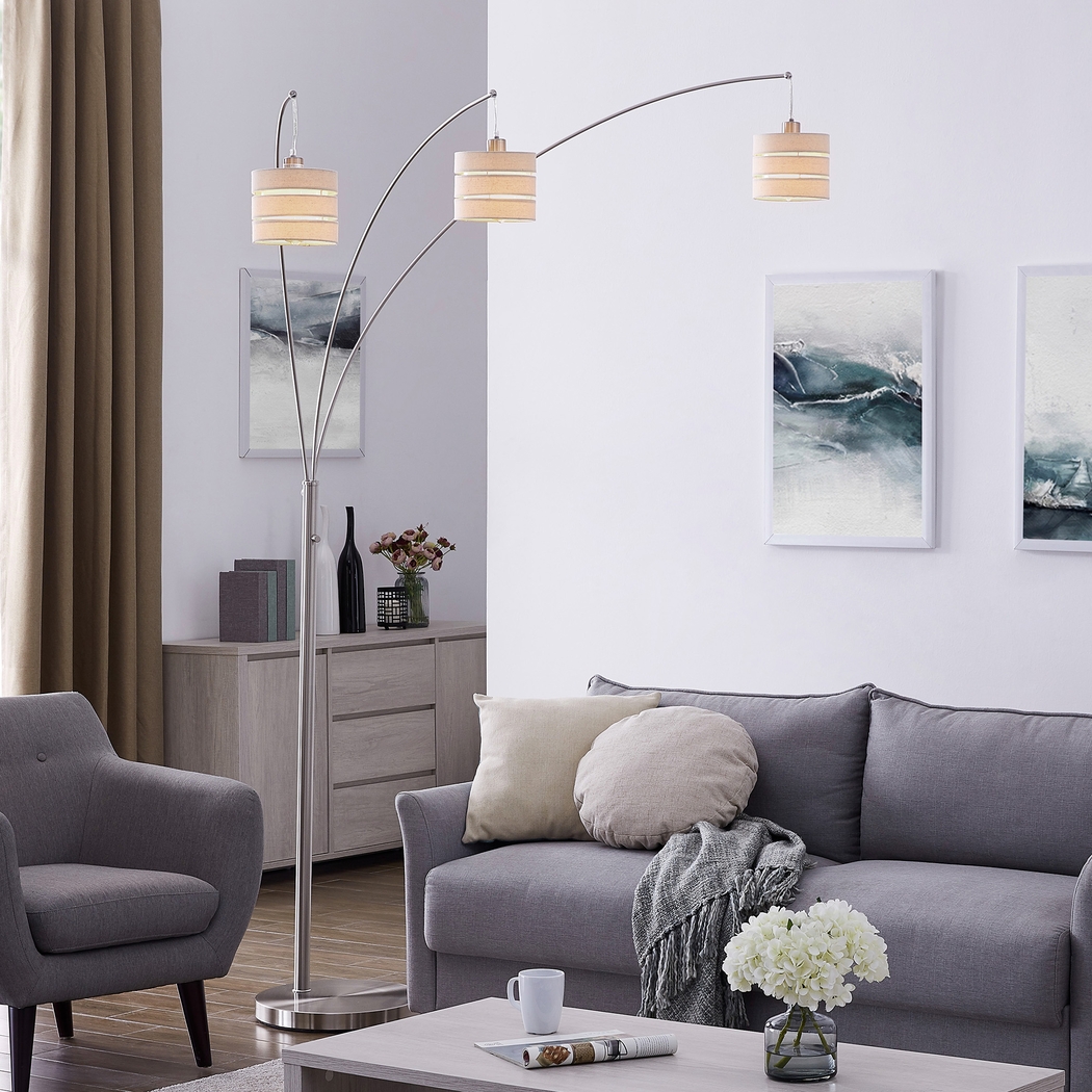 Quaylo Lane Silver Arc Floor Lamp - Thumbnail - Image 2