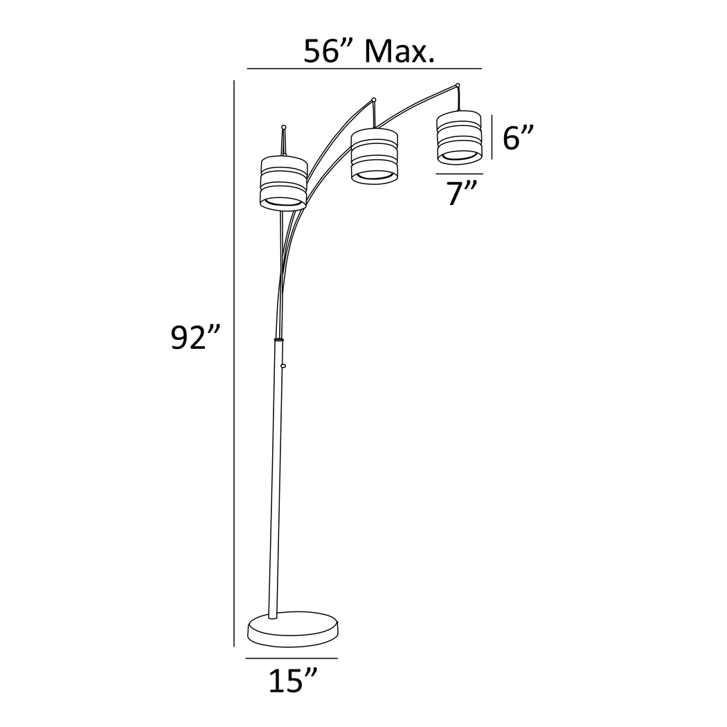 Quaylo Lane Silver Arc Floor Lamp - Thumbnail - Image 4