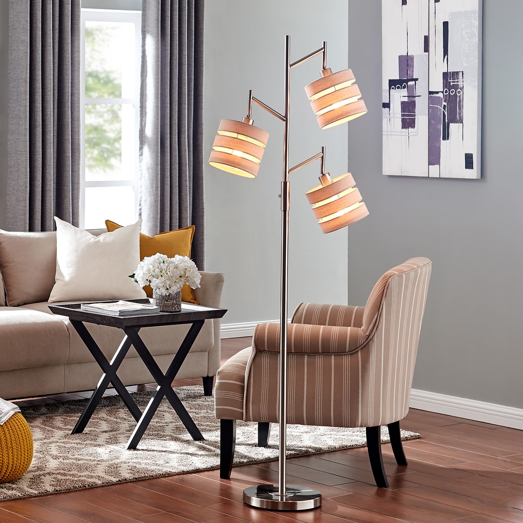 Quaylo Lane Silver Tree Floor Lamp - Thumbnail - Image 2