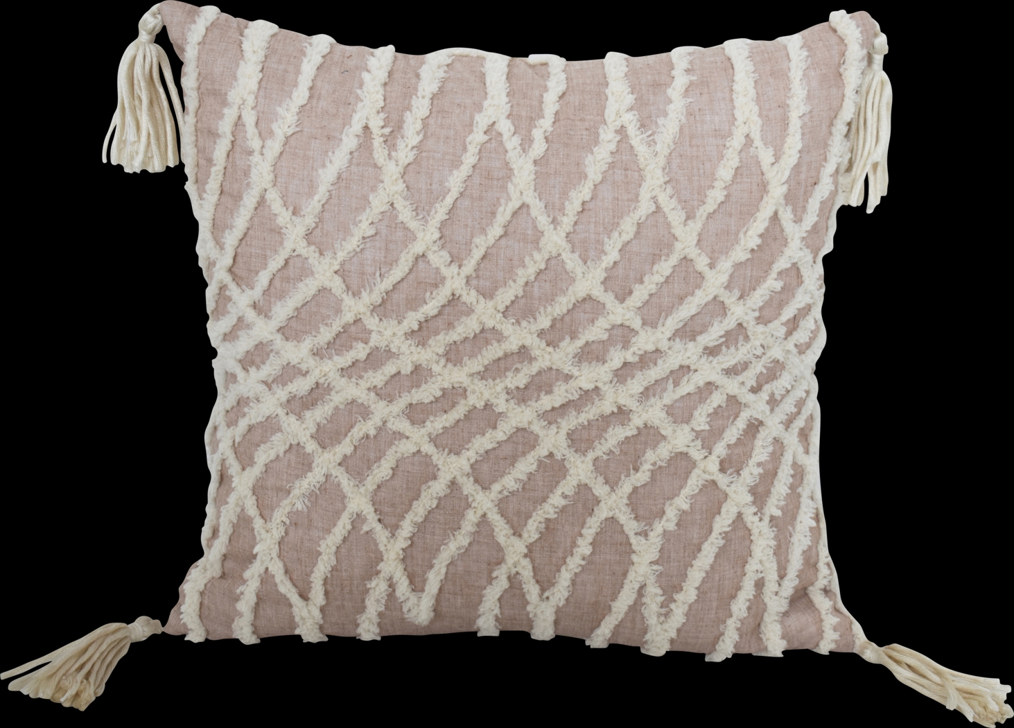 Queensbury Beige Throw Pillow - Thumbnail - Image 1