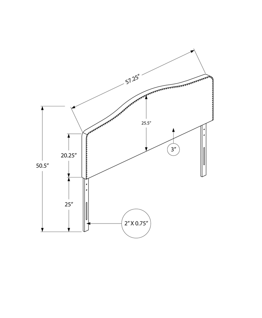 Quencer Beige Full Headboard - Thumbnail - Image 4