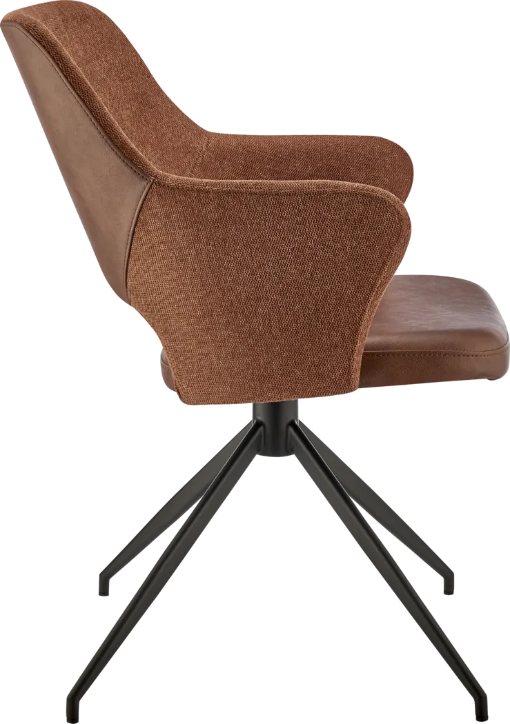 Quiment Dark Brown Arm Chair - Thumbnail - Image 5