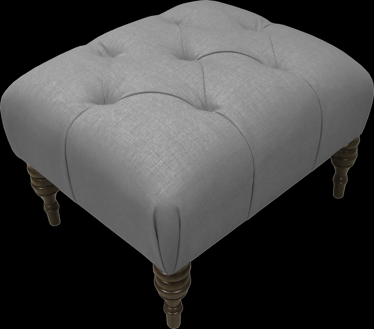 Quinn Hill Gray Tufted Ottoman - Thumbnail - Image 1