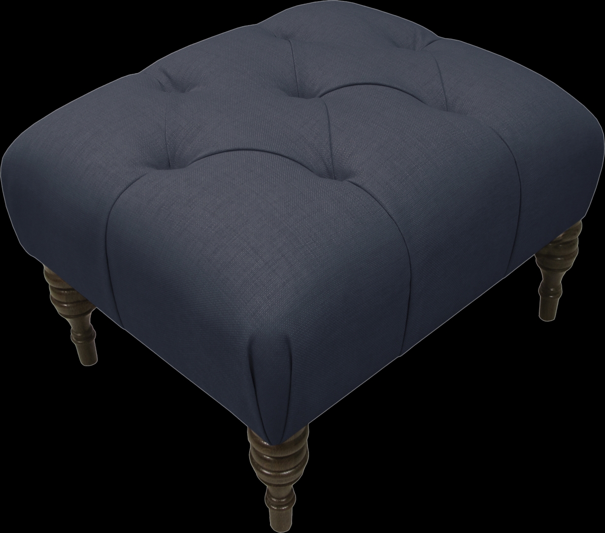 Quinn Hill Navy Tufted Ottoman - Thumbnail - Image 1