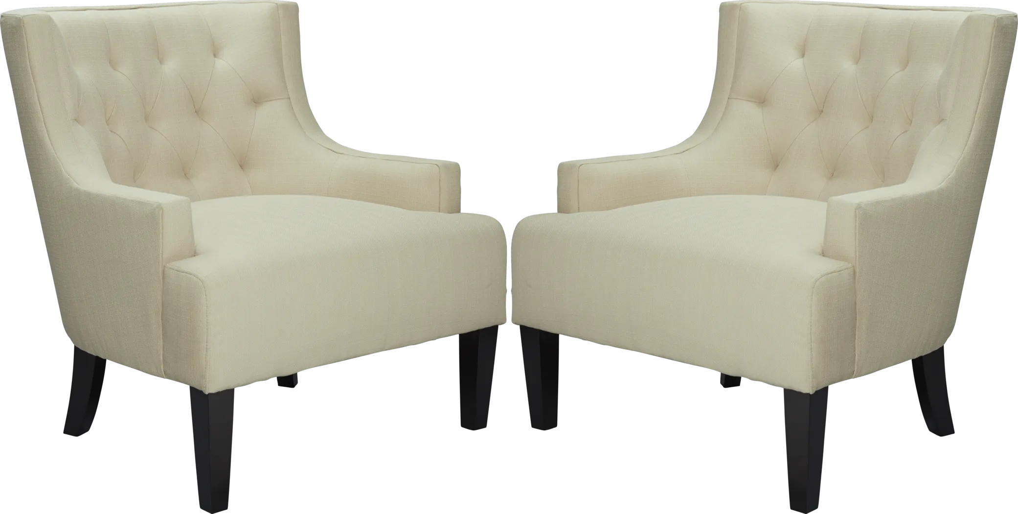 Rachelle Parchment Accent Chair (Set of 2) - Thumbnail - Image 1