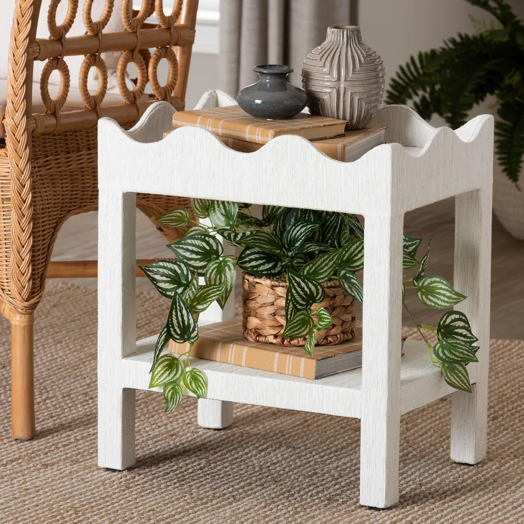 Rachid White End Table - Thumbnail - Image 2