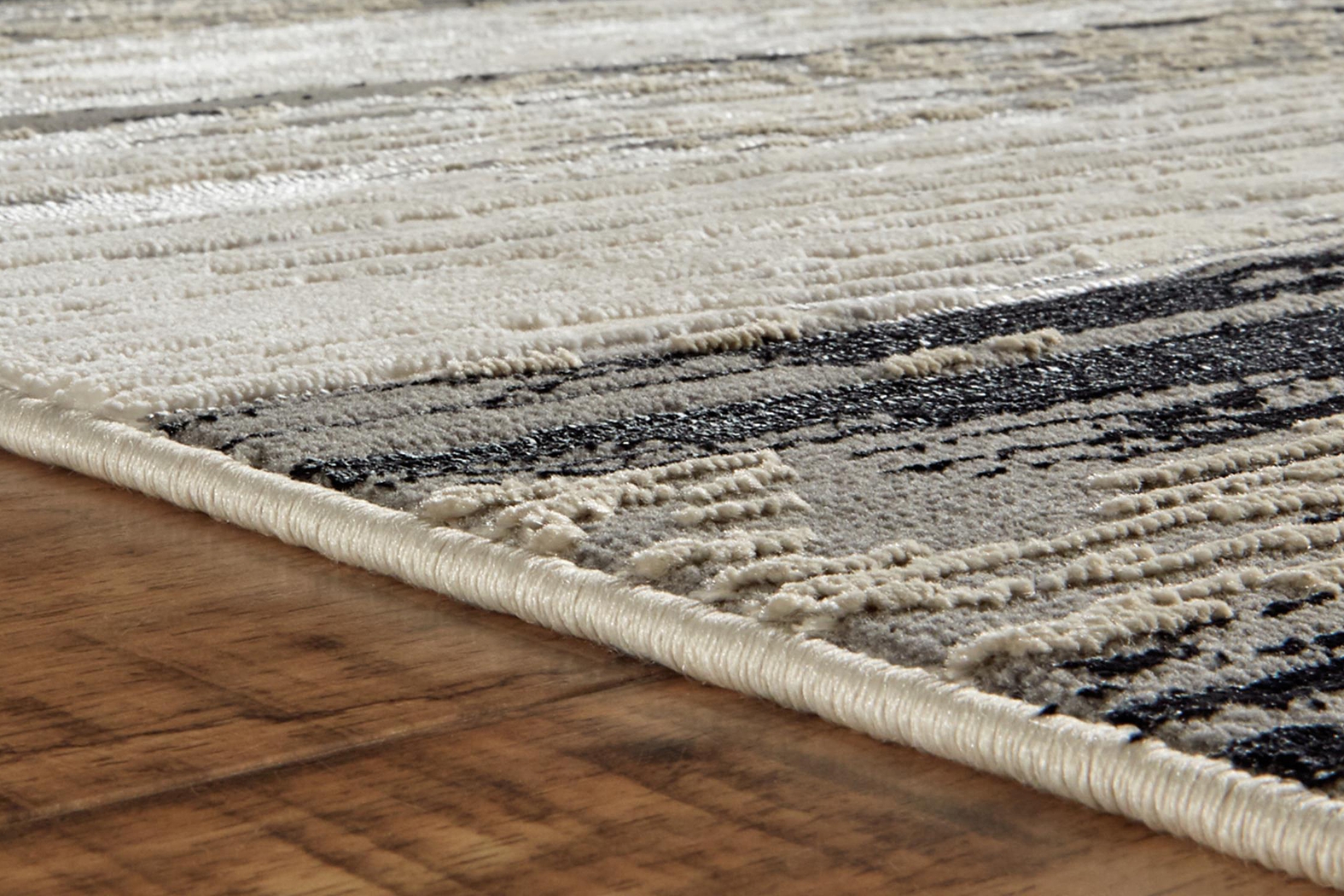 Radio Waves Black 5' x 8' Rug - Thumbnail - Image 3