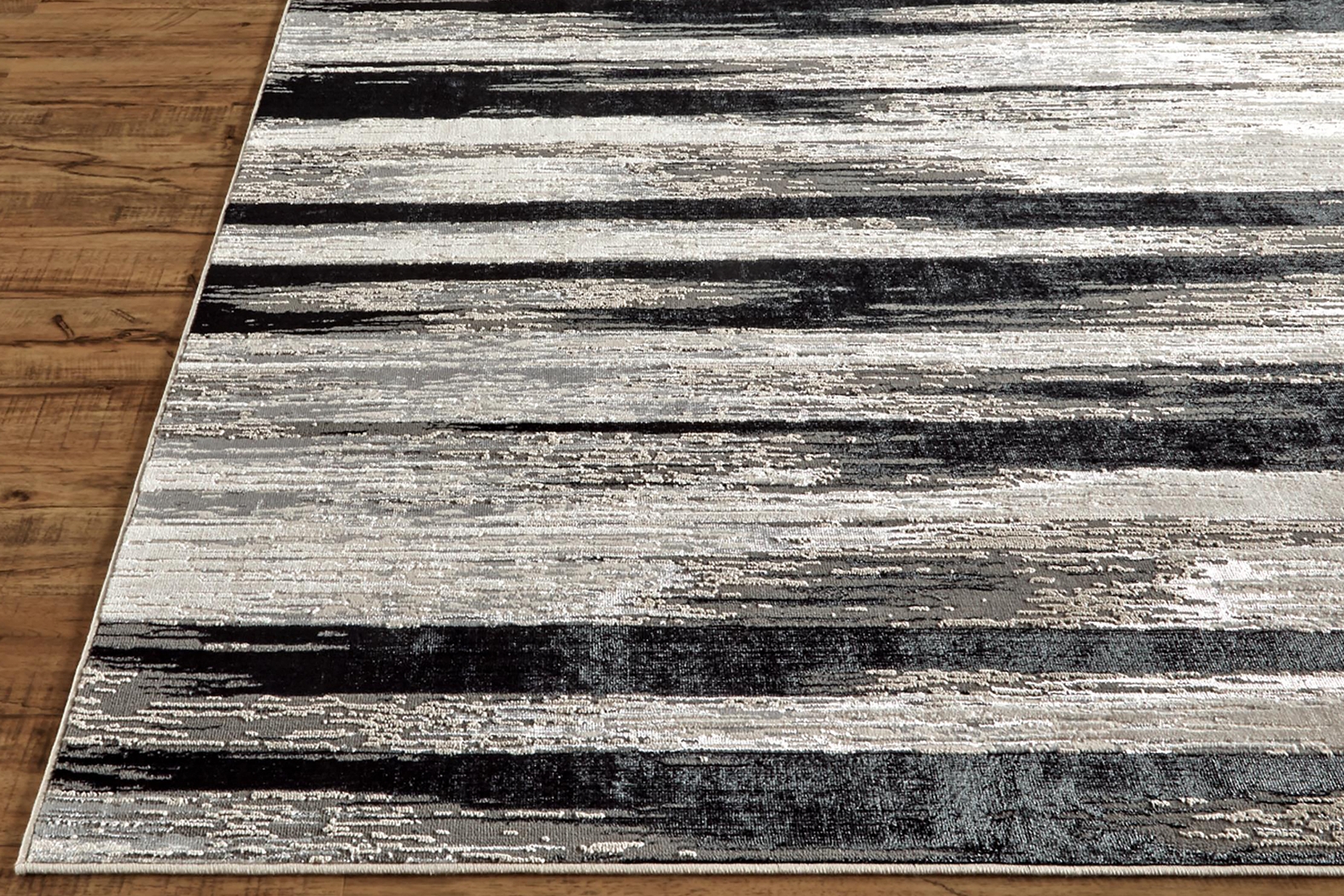 Radio Waves Black 5' x 8' Rug - Thumbnail - Image 4