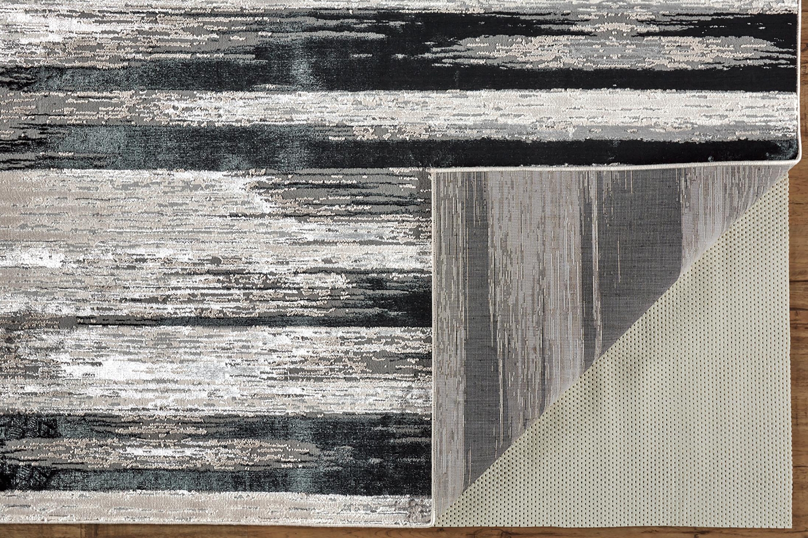 Radio Waves Black 5' x 8' Rug - Thumbnail - Image 5