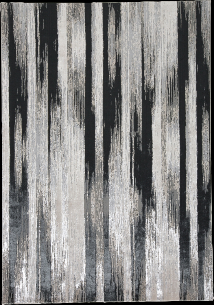 Radio Waves Black 5' x 8' Rug - Thumbnail - Image 1