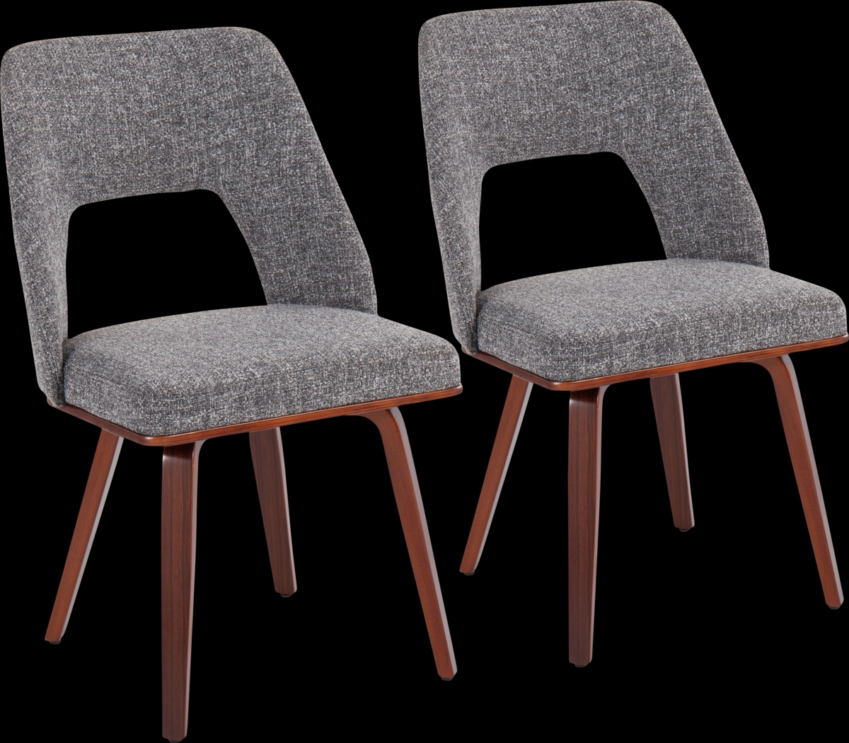 Raevalley Fabric Gray Side Chair, Set of 2 - Thumbnail - Image 1