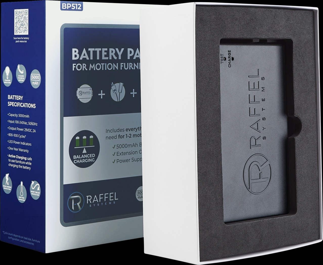Raffel Black Rechargeable Battery Pack for Motion Furniture - Thumbnail - Image 2
