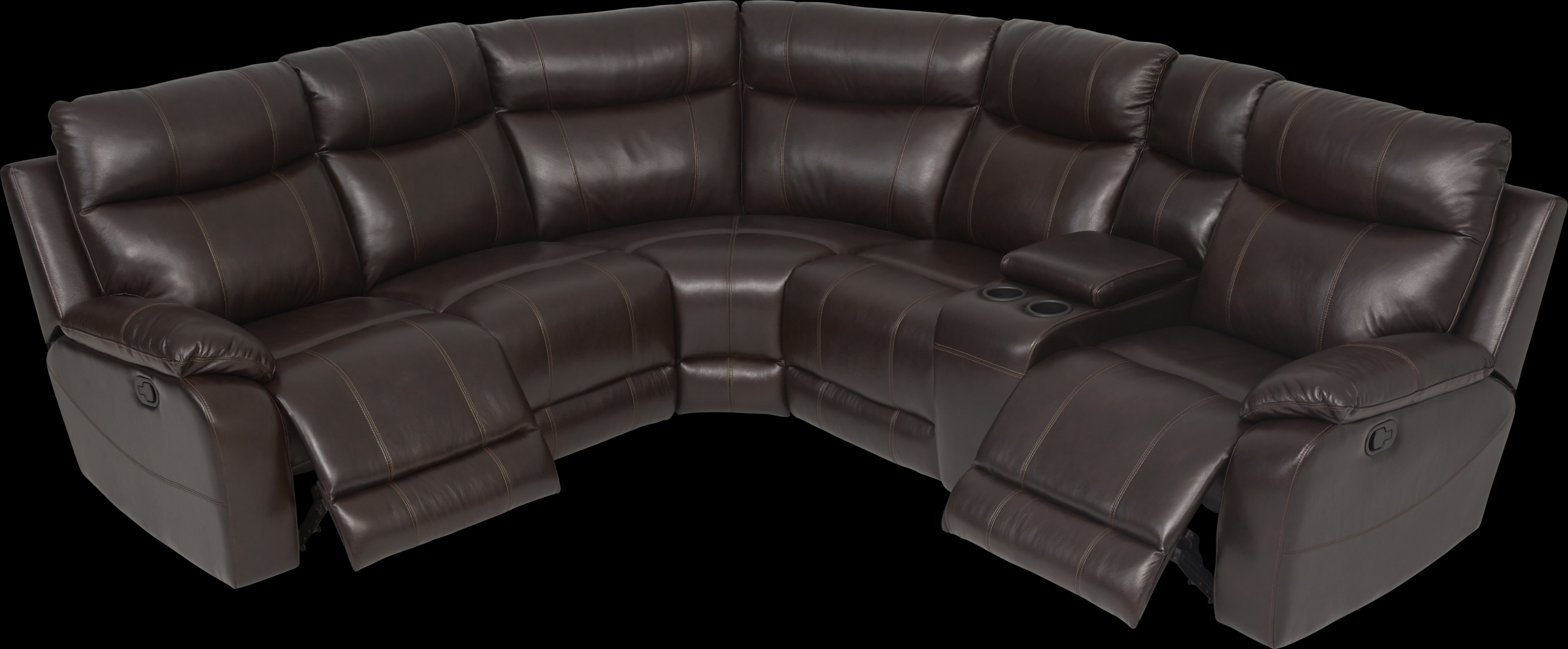 Ragili Dark Brown Leather 3 Pc Sectional - Thumbnail - Image 3