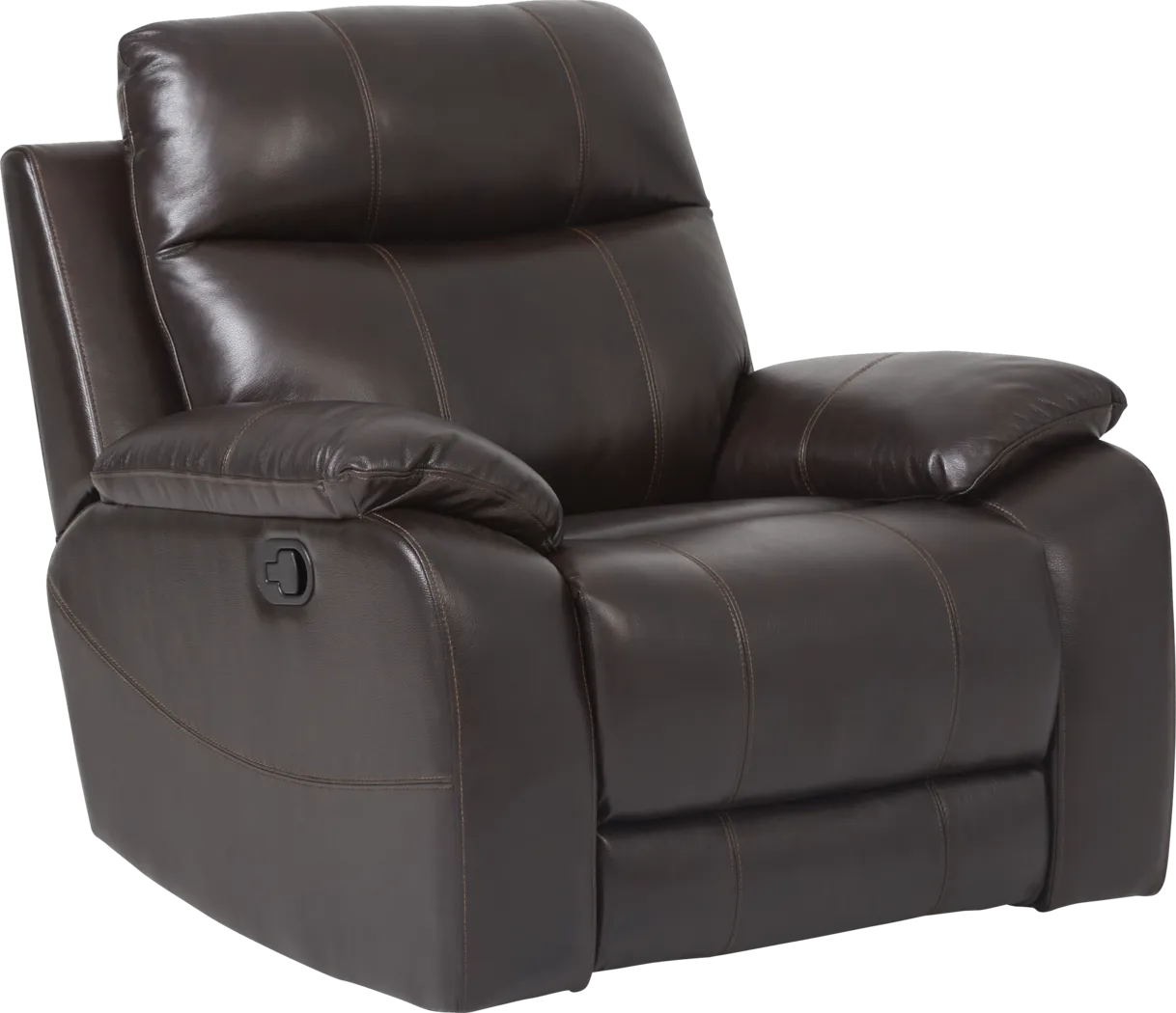 Ragili Dark Brown Leather Glider Recliner - Thumbnail - Image 1