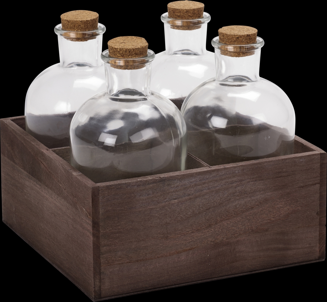 Raidy Brown Bottle, Set of 4 - Thumbnail - Image 1