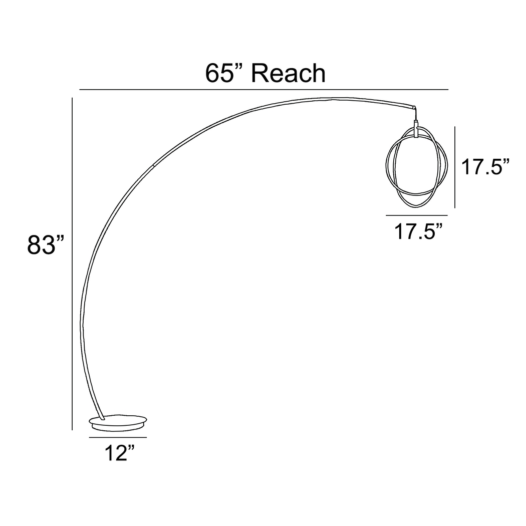 Railford Bend Black Floor Lamp - Thumbnail - Image 4