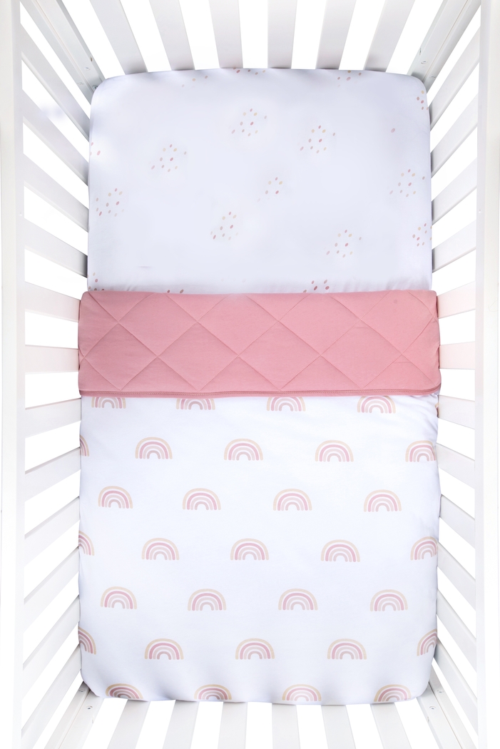 Rainbowville Pink 3 Pc Baby Bedding Set - Thumbnail - Image 2