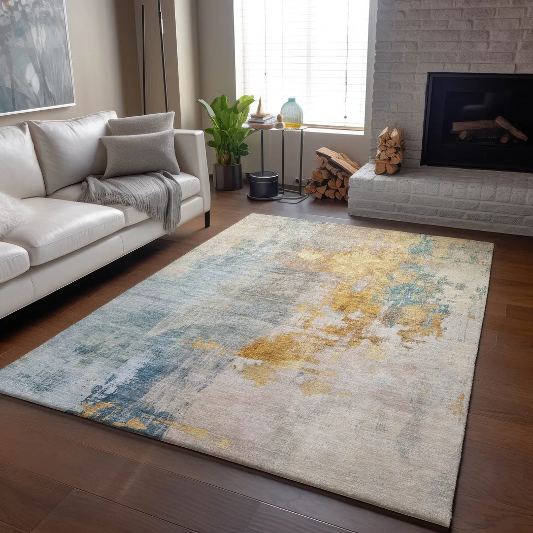 Rala Teal 8' x 10' Machine Washable Rug - Thumbnail - Image 2