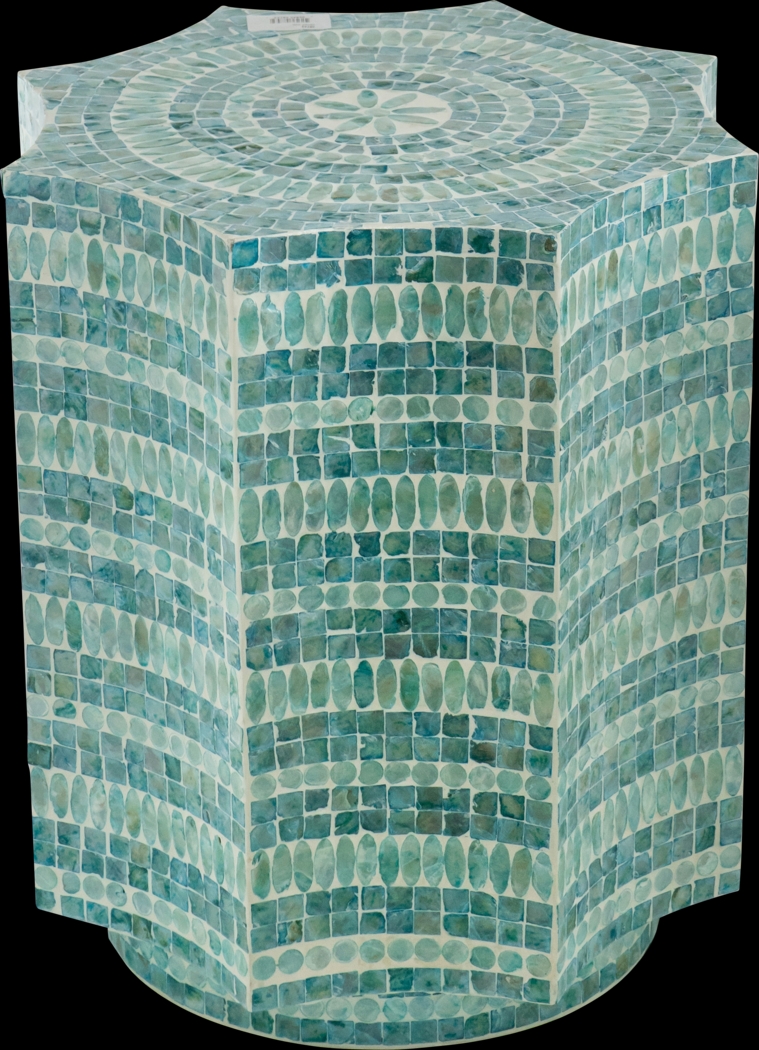 Ramelle Blue Accent Stool - Thumbnail - Image 1