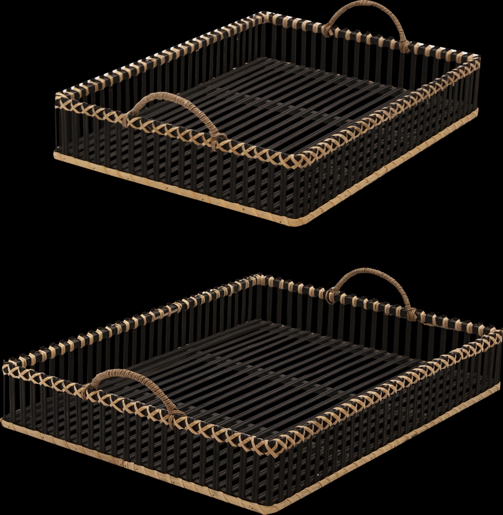 Ramlow Black Tray, Set of 2 - Thumbnail - Image 1