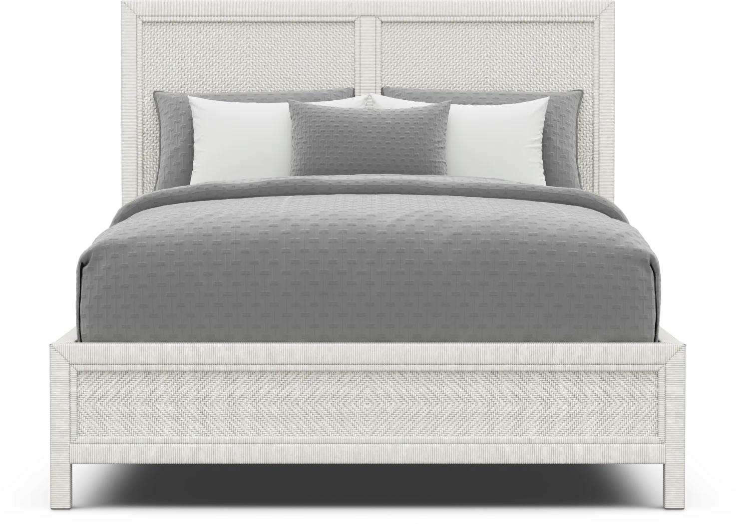 Ramona White 3 Pc King Panel Bed - Thumbnail - Image 2