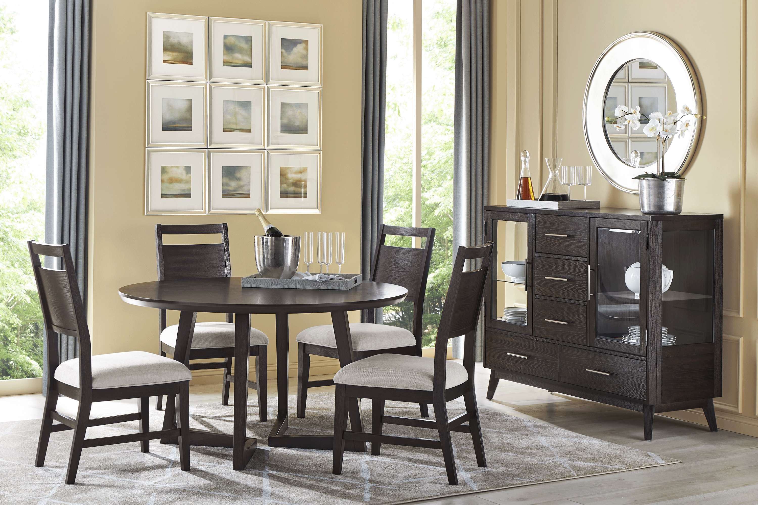 Ramore Espresso 5 Pc Round Dining Room - Thumbnail - Image 1