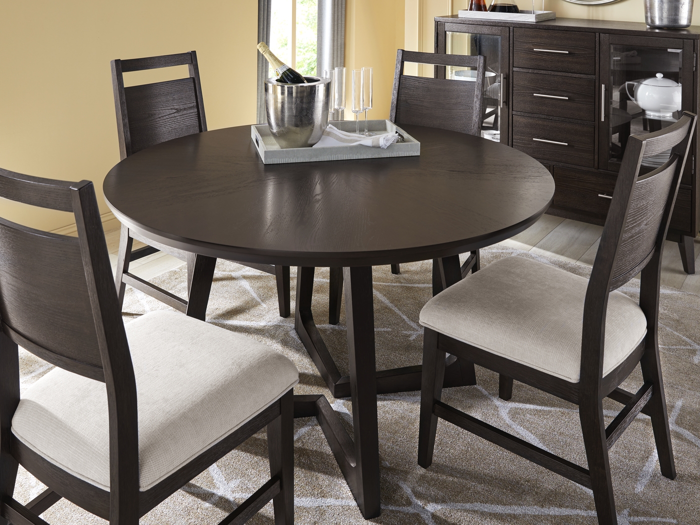 Ramore Espresso Round Dining Table - Thumbnail - Image 2
